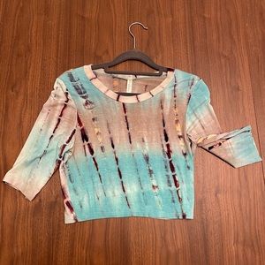 Hand-dyed - 1/2 sleeve - fitted crop top - Womens XS/S NWOT